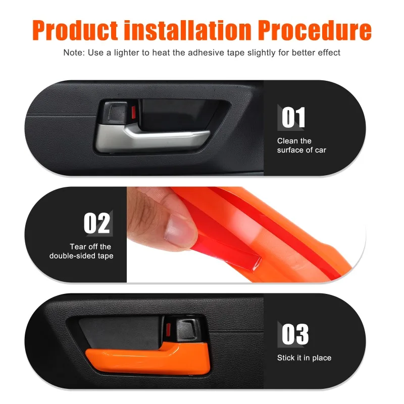 ABS ل 2022 + تويوتا تندرا/سيكويا/2024 + تاكوما غطاء مقبض الباب اكسسوارات السيارات الداخلية #5