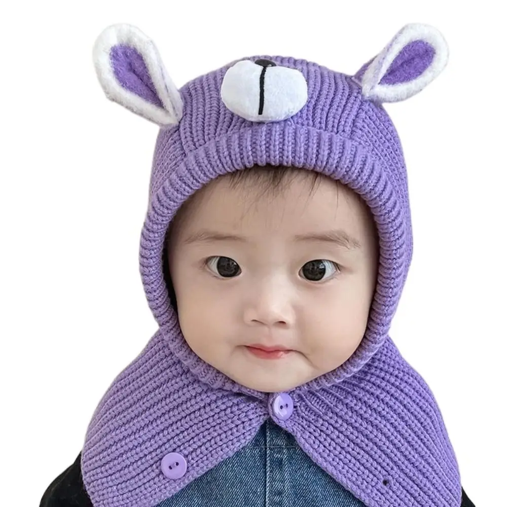 2024 Adorable Baby Hats Ear Protection Cute Children's Cap Knitted Warm Infant Earflap for Autumn Winter