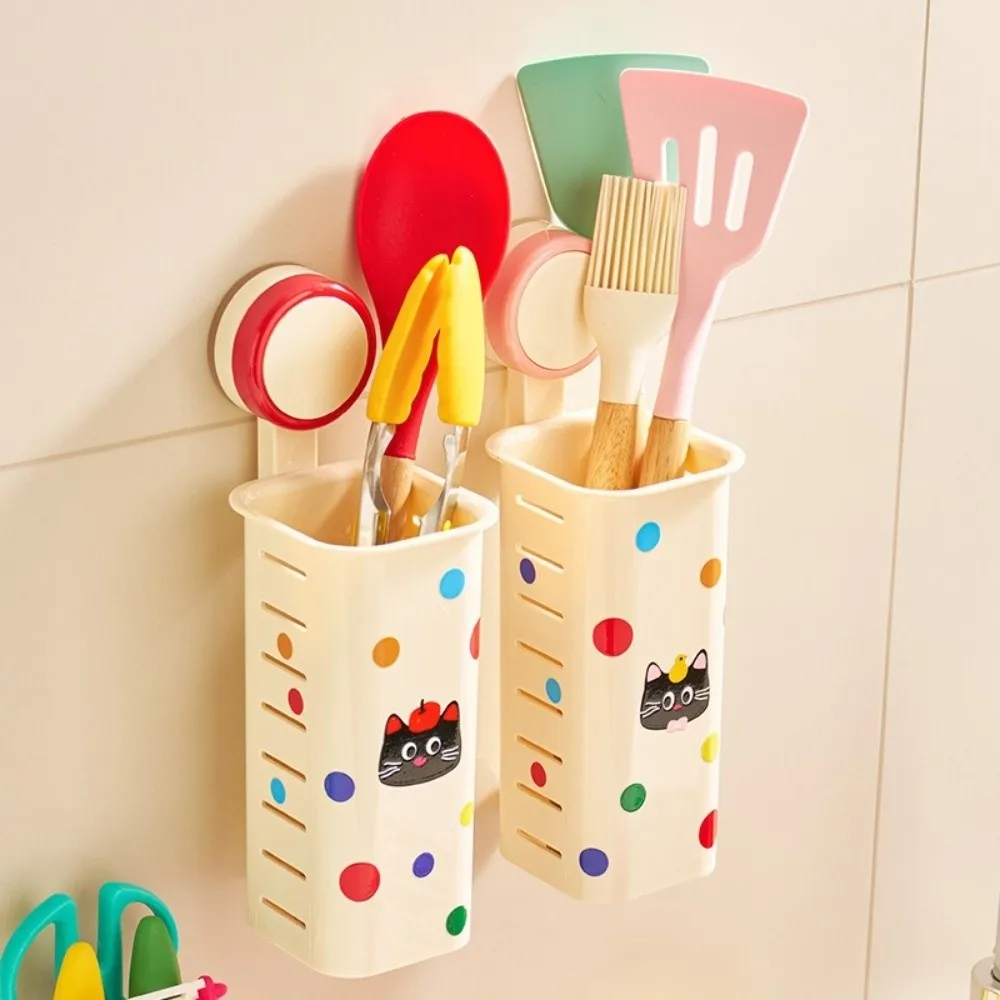 

Cartoon Curling Iron Storage Rack Hollow Out No Punching Wall Mounted Storage Shelf Plastic Space Saving Bathroom Storage Rack