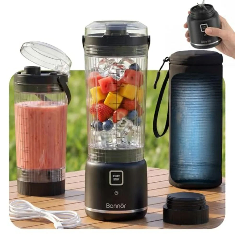 

Cordless Portable Blender for Smoothies Ice Crushing with 2×22oz Cups and 12h Insulated Bag Detachable Easy Clean Personal Blen
