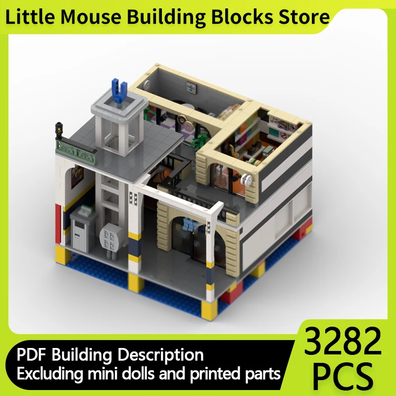 

Модель City Street View MOC, строительные кирпичи, подземная станция, модульная технология, подарки, праздник, сборка, детские игрушки, костюм