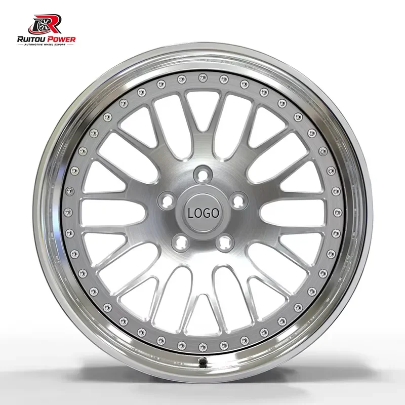 Custom Classic Deep Dish 2 Piece Forged Wheels Brushed Silver Multi Spoke 18 19 Inch Wheels 5x120.65 5x114.3 for Chevy