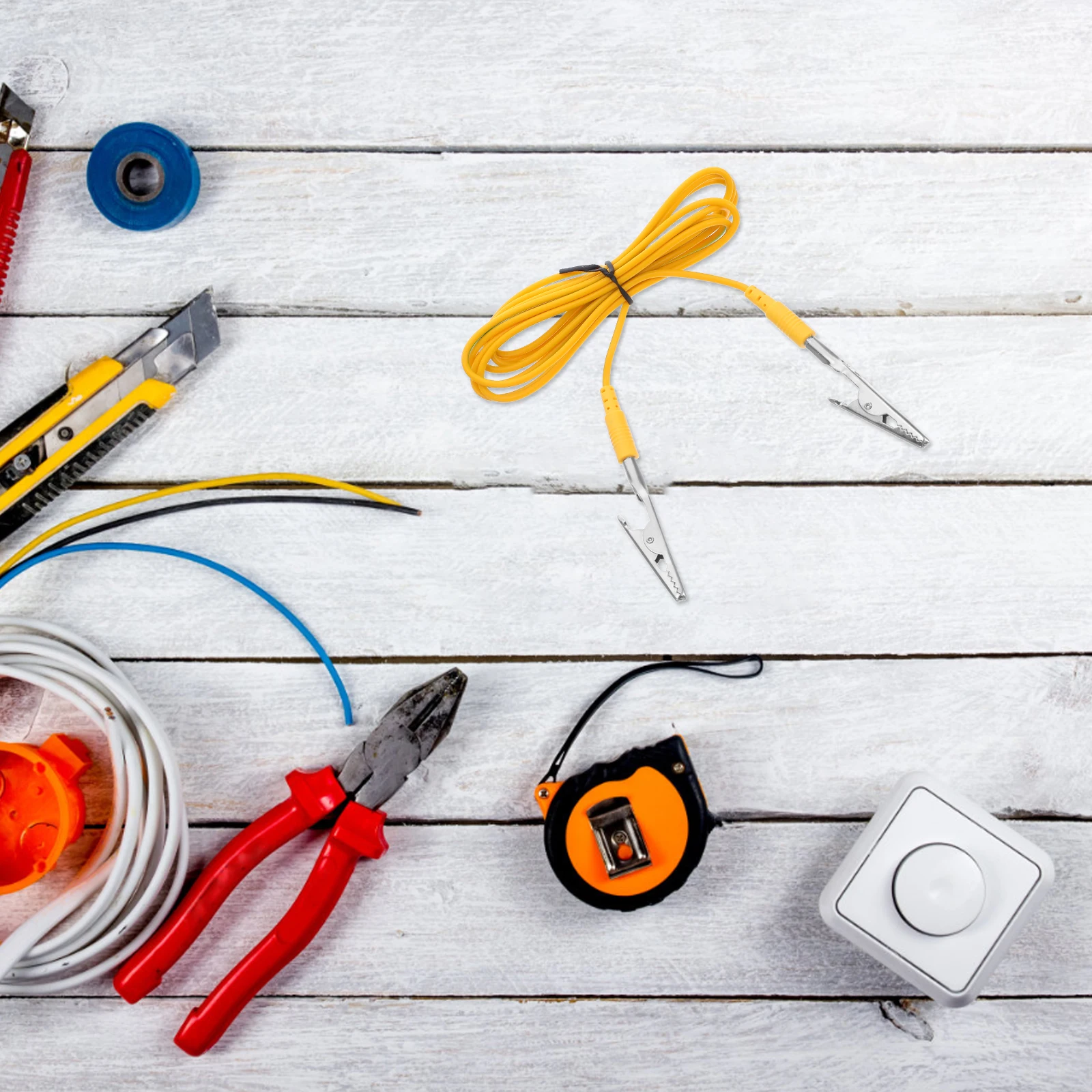 

5Pcs Anti-Static Grounding Cable Dual Alligator Clip 1.8m Ground Wire for Electrical Devices Appliance Replacement Ground Cord