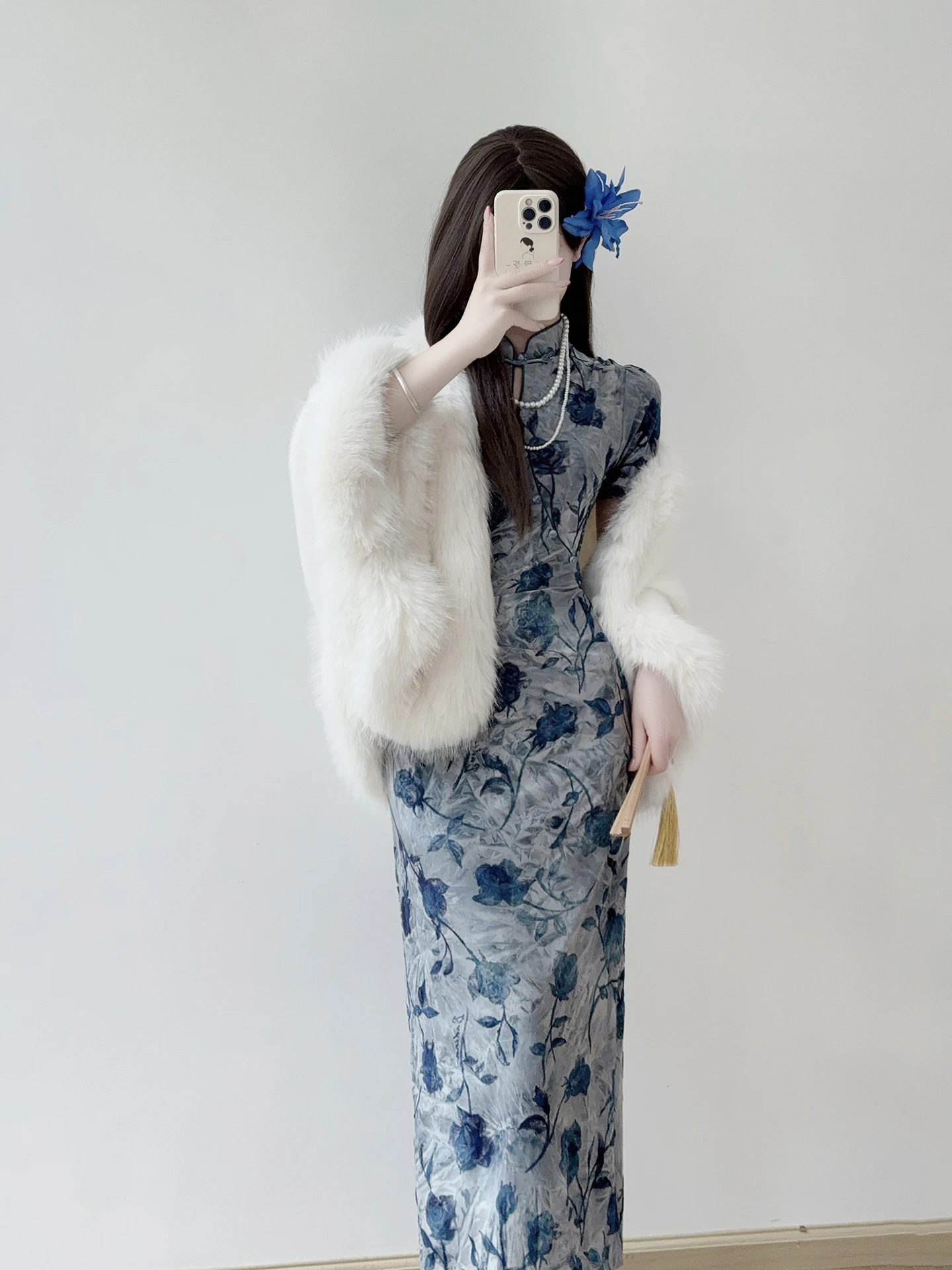 

Элегантное женское платье с цветочным принтом, приталенное, с завязками на талии, длинными рукавами, высокого качества, в китайском стиле, модное