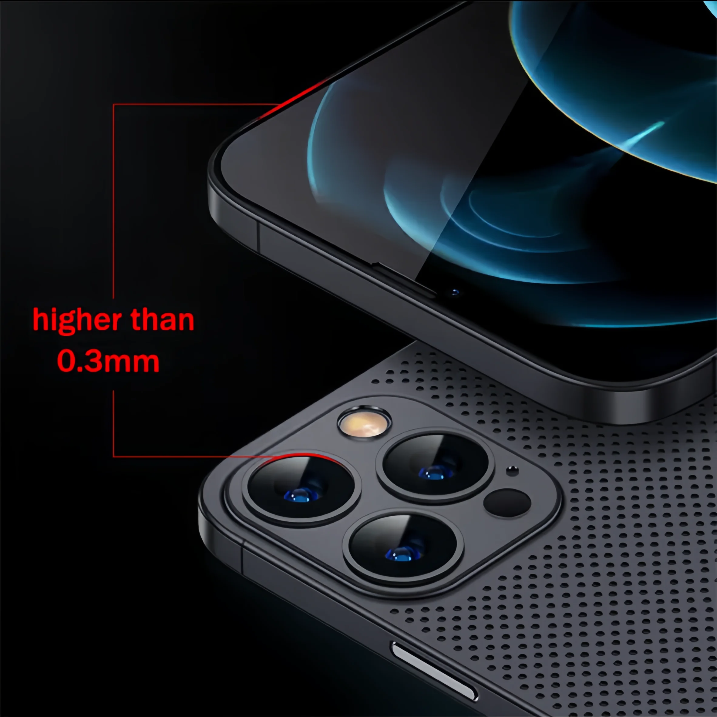 Warmteafvoer Ademende Koelbehuizing Ultradunne Matte Mesh Holle Slanke Harde iPhone 16 15 14 13 12 Pro Max Plus