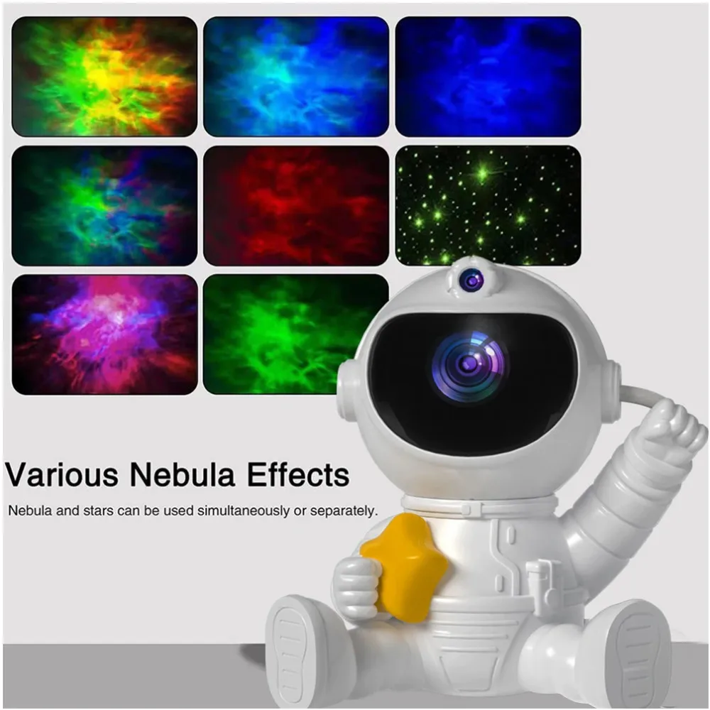 

8 Effects Astronaut Starry Sky Projector Galaxy Night Light Bedroom Ceiling Projection Lamp Galaxy Star Projector Children Gifts