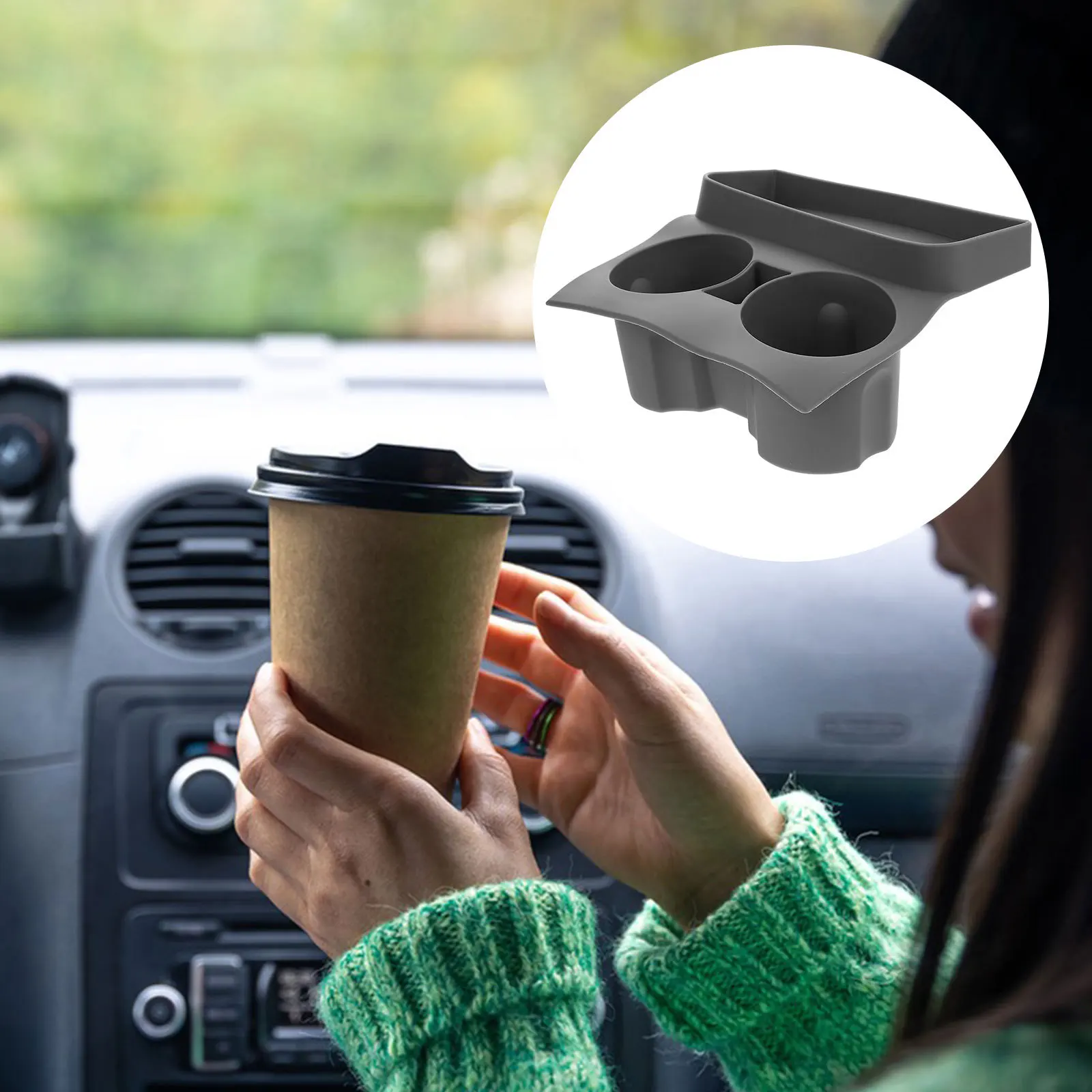 

Car Cup Holder Tray Silicone Vehicle Storage Organizer Auto Cup Holder Insert For Cars Trucks Suvs Road Trip Accessories