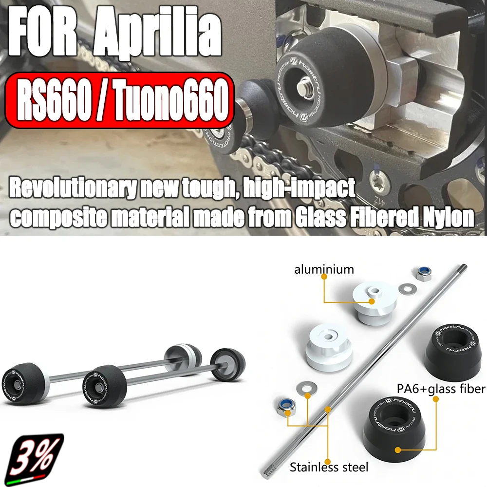 

For Aprilia RS660 Pad Anti-Fallen Accessories Tuono660 / TUONO660 Factory 2021-2023 Front Rear wheel Spindle Crash Protection