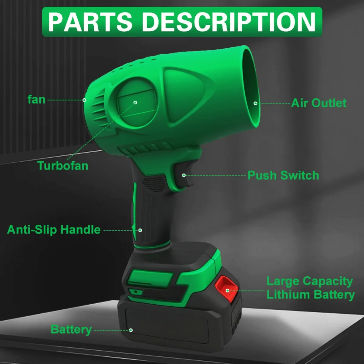 مجفف شعر لاسلكي يعمل بالبطارية مع شاحن سريع. تدفق هواء عالي الطاقة مناسب لإزالة الغبار الداخلي للسيارة ومقصورة المحرك #3