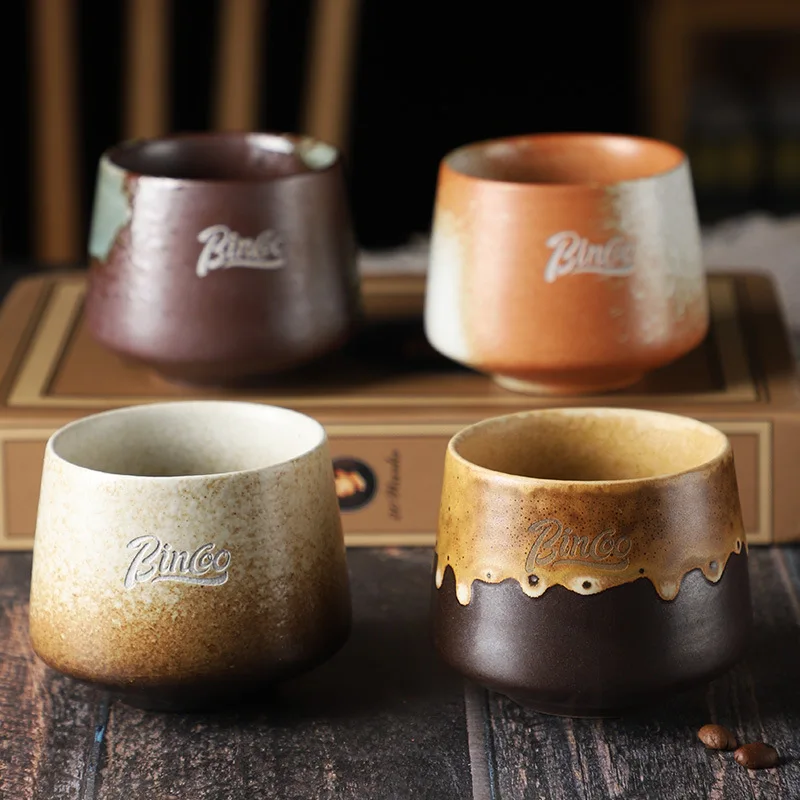 Tasses rétro de luxe légères de 200ML, tasses à café en céramique faites à la main, Latte et Matcha Kung Fu, tasse à thé rétro de Style japonais