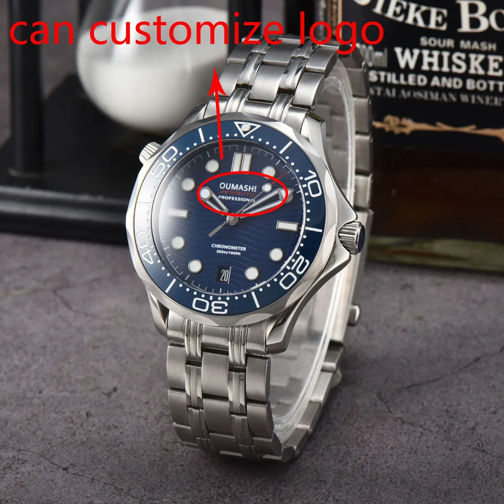 Автоматические наручные часы NH35 42 мм для мужчин с подлинным японским автоматическим механизмом NH35 Корпус из сапфирового стекла может настроить логотип