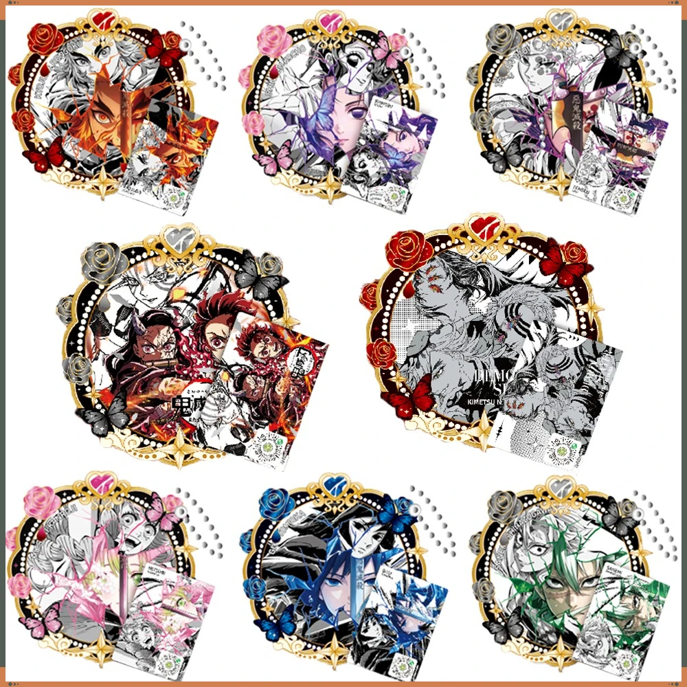

Hot Anime Demon Slayer Charm Figure Collection Cards High Quality Creative Cosplay Goods AR Relief Badge Jewelry Accessories Toy
