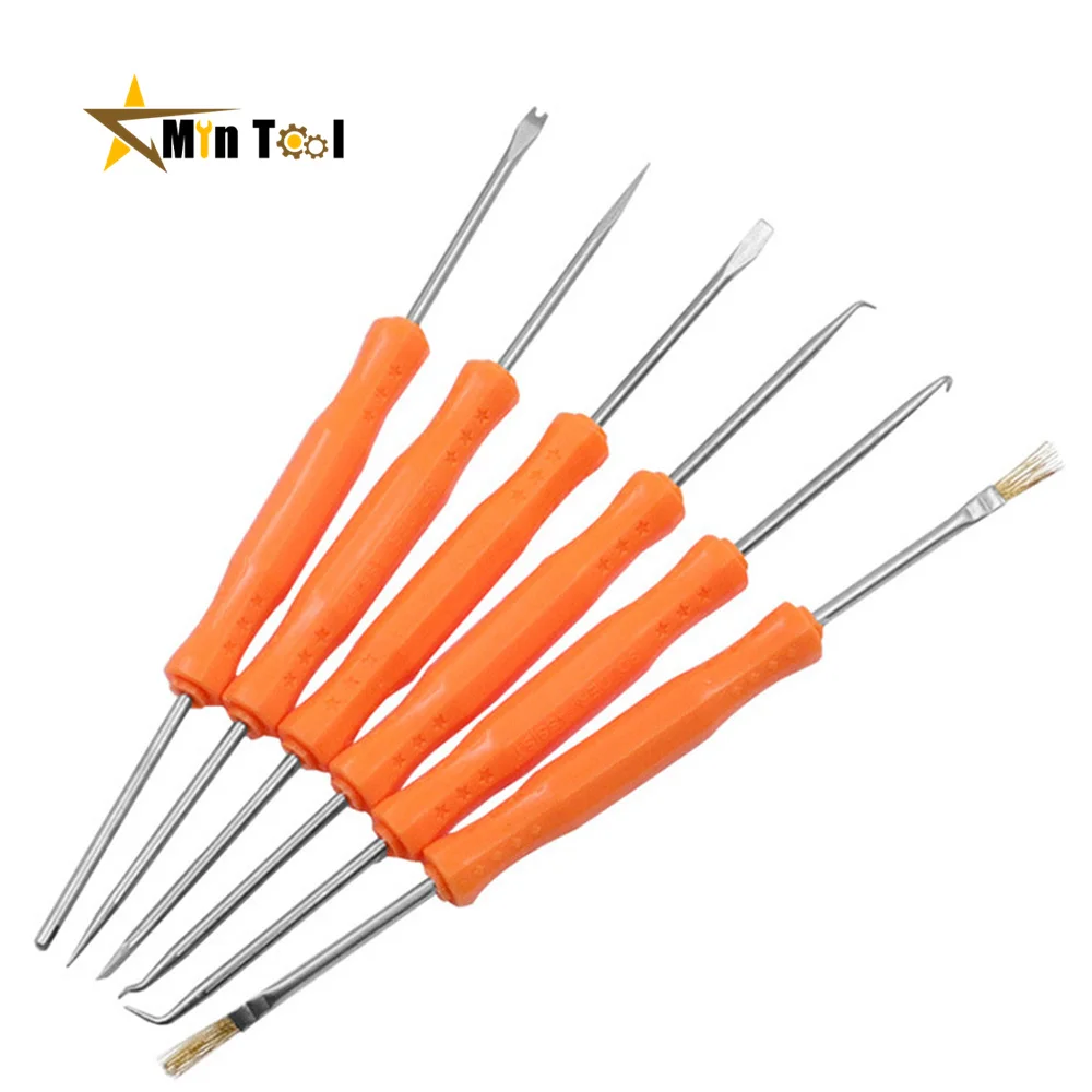 6Pcs Set Desoldering Hand Tool Aid Tool Kit Soldering Aid Assist Tools PCB Cleaning Kit Repair Tool Electronic Heat Assist Set