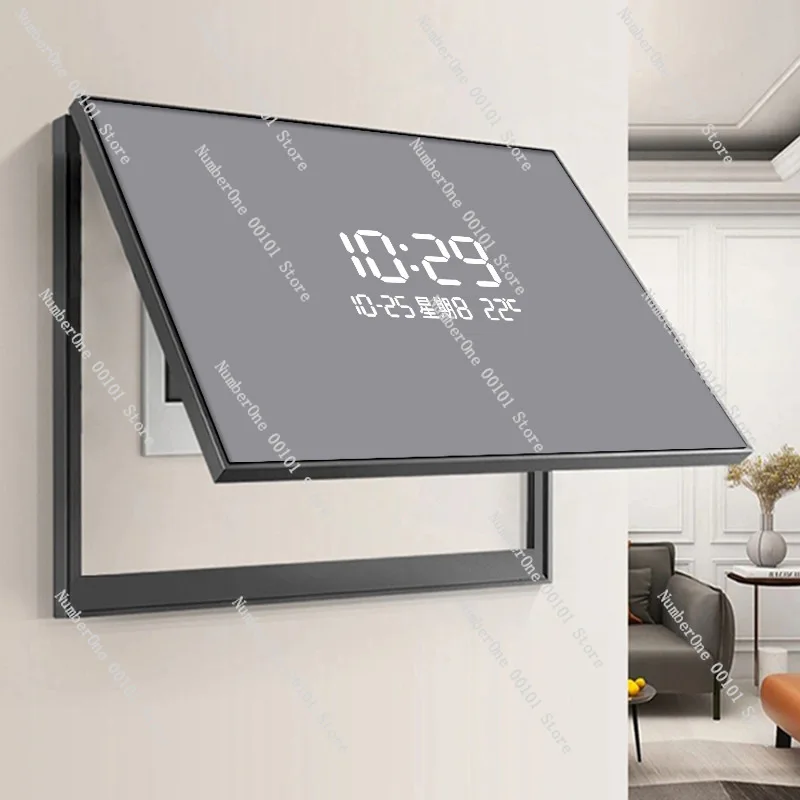 Modern Decorative Electric Meter Box Cover Wall Art LED Digital Clock Solid Color Minimalist Dining Room Di
