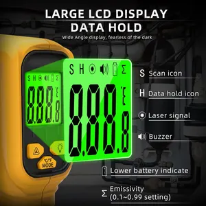 BSIDE-dijital Kızılötesi Termometre Profesyonel, Pirômetro, Pirômetro, Dijital IR LCD temassız, °f (°C-50-530C En iyi 10 satış pirômetro-no. 2