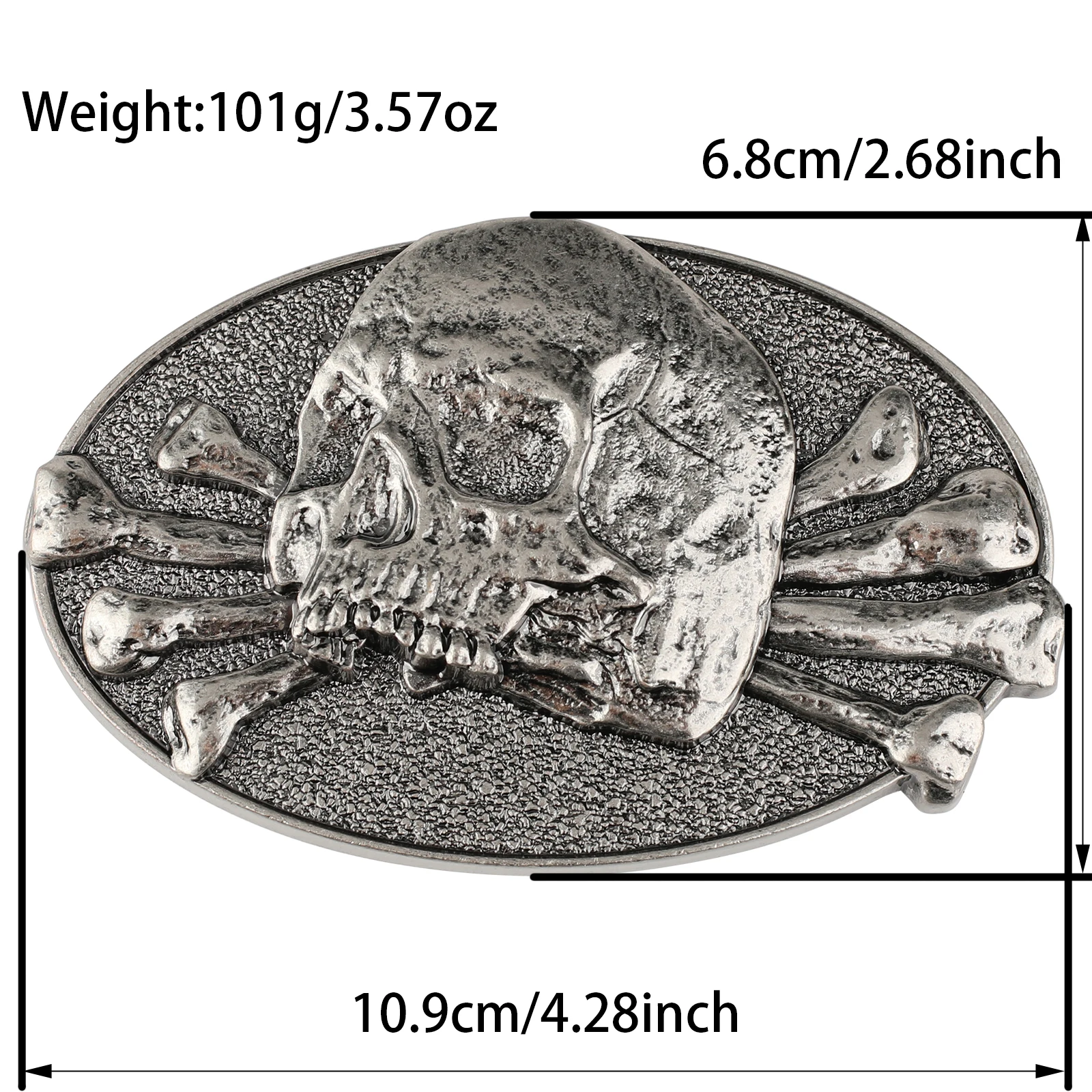 Skull Belt Buckle width  4cm