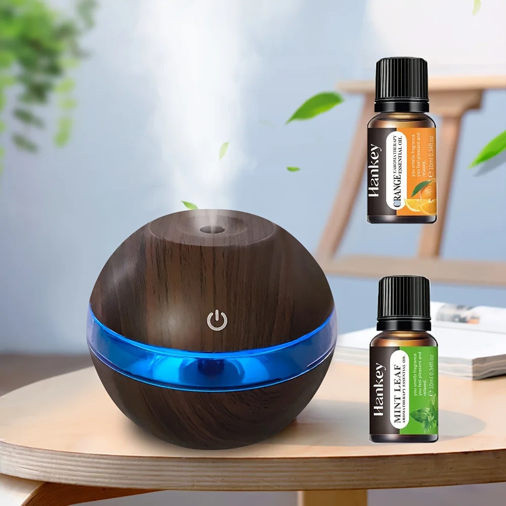 Winter Wellness Essential  Heated Wood Humidifier & Aromatherapy Diffuser with Auto-Off (300ml)