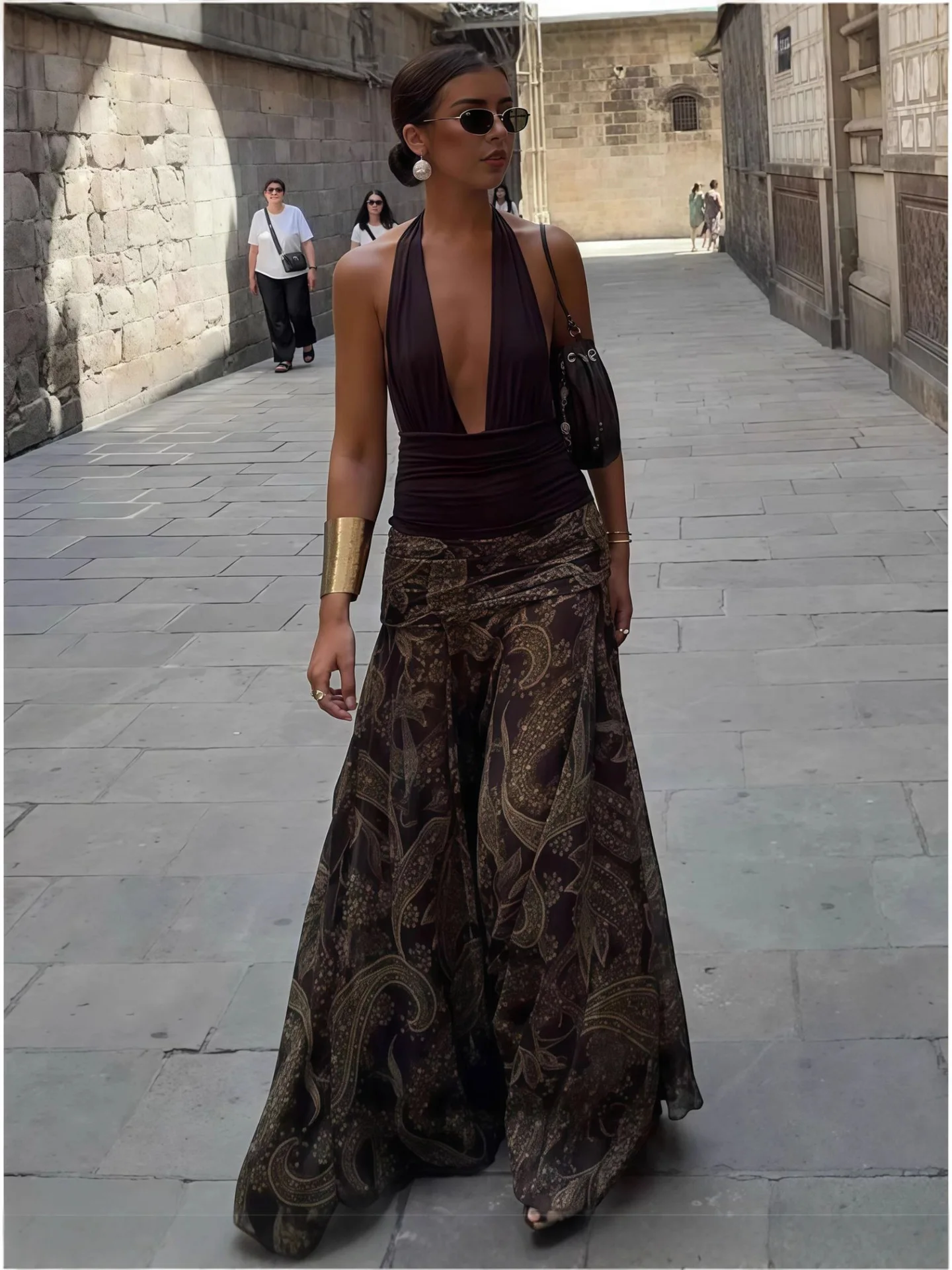 Été bohème longue imprimé a-ligne jupe jupe florale femmes décontracté plage Faldas femme Boho taille élastique vacances Maxi jupes