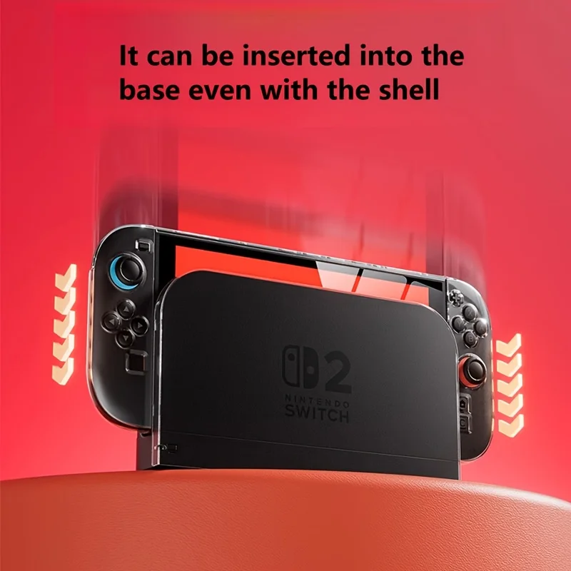 Geeignet für Nintendo Switch 2, kristallklare Schutzhülle, Anti-Drop-Hartschale, komplettes Zubehör mit abnehmbarem Joystick – Detail 4