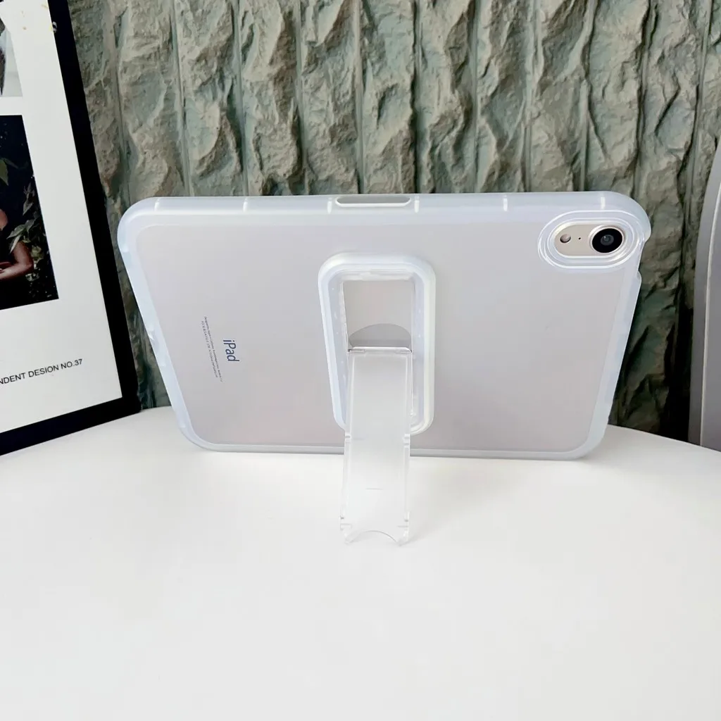 Matte Transparent Shell For iPad 11th 2025 11 inch A16 Air 11 7 5 4 3 Pro 2 1 10th 10.9 10.2 9.7 Mini 7 6 5 4 With Bracket