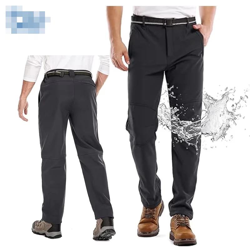 防水戦術ソフトシェルフリースパンツ、ミリタリートレッキングパンツ、ウォームスキーパンツ、アウトドアキャンプ作業パンツ、男性と女性、冬