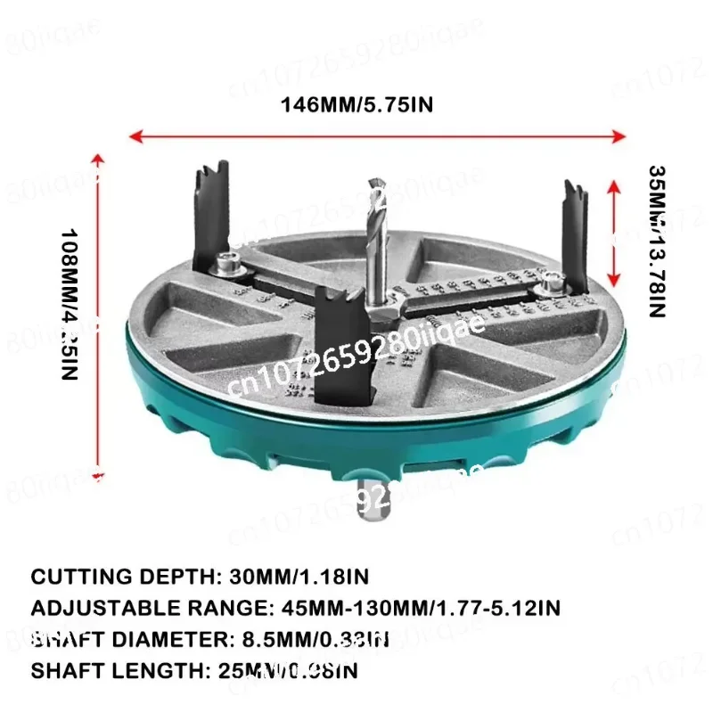 Woodworking Hole Opener Cutting Tool Adjustable Hole Saw Diameter Gypsum Board Cork Board Home Improvement