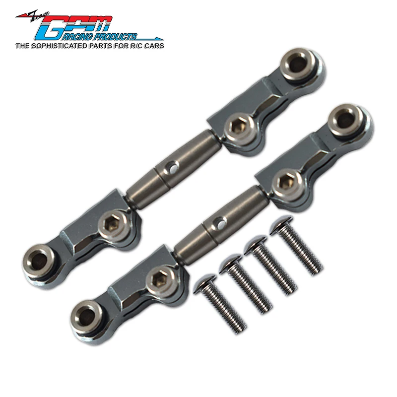 Barra de amarre del brazo superior delantero de aluminio + acero inoxidable GPM para LOSI 1/18 Mini-T 2,0