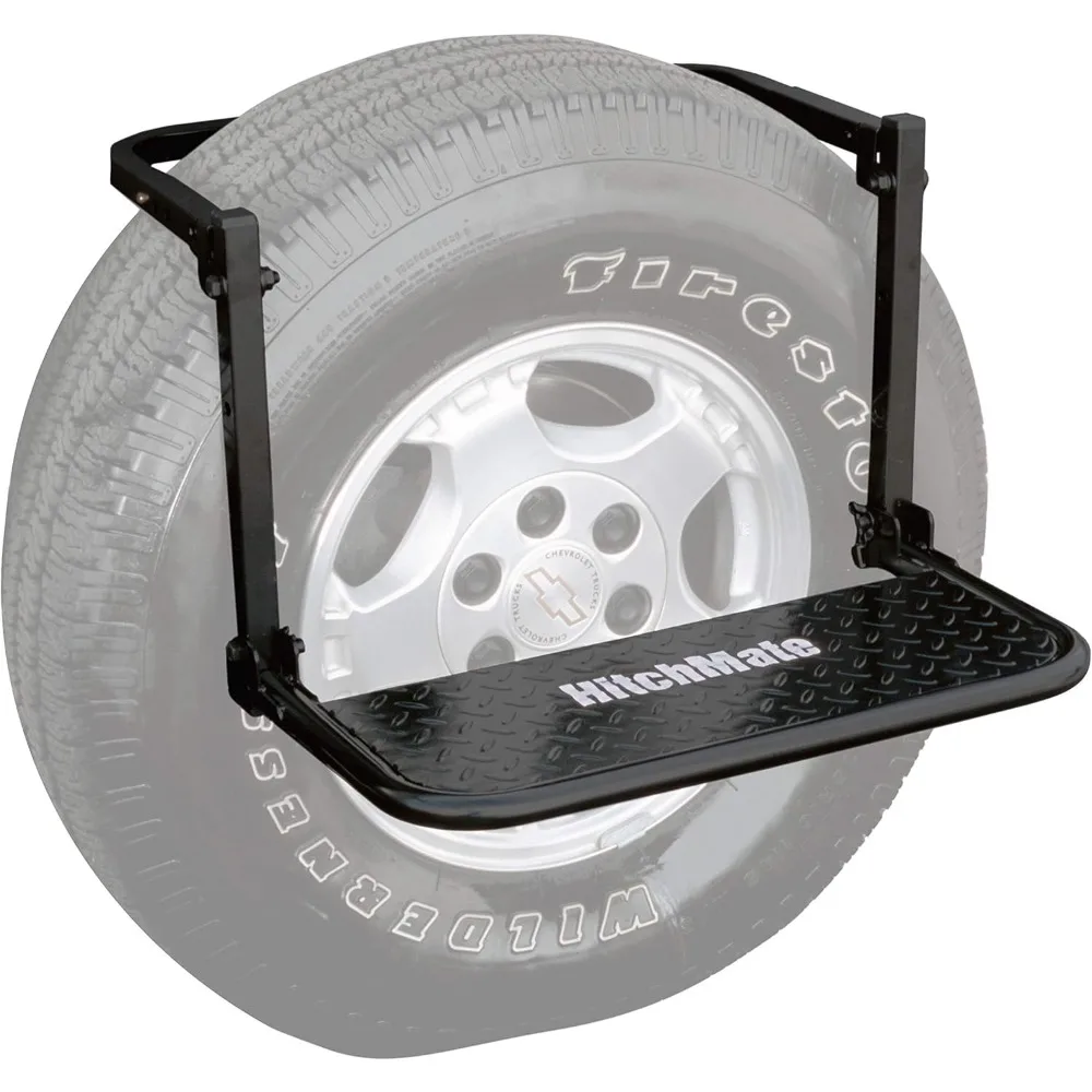 

Adjustable Tire Step for SUVs, RVs & Trucks - Fits Tires Up to 12.5" Wide, 400 lb Capacity, Folds Flat with Storage Bag