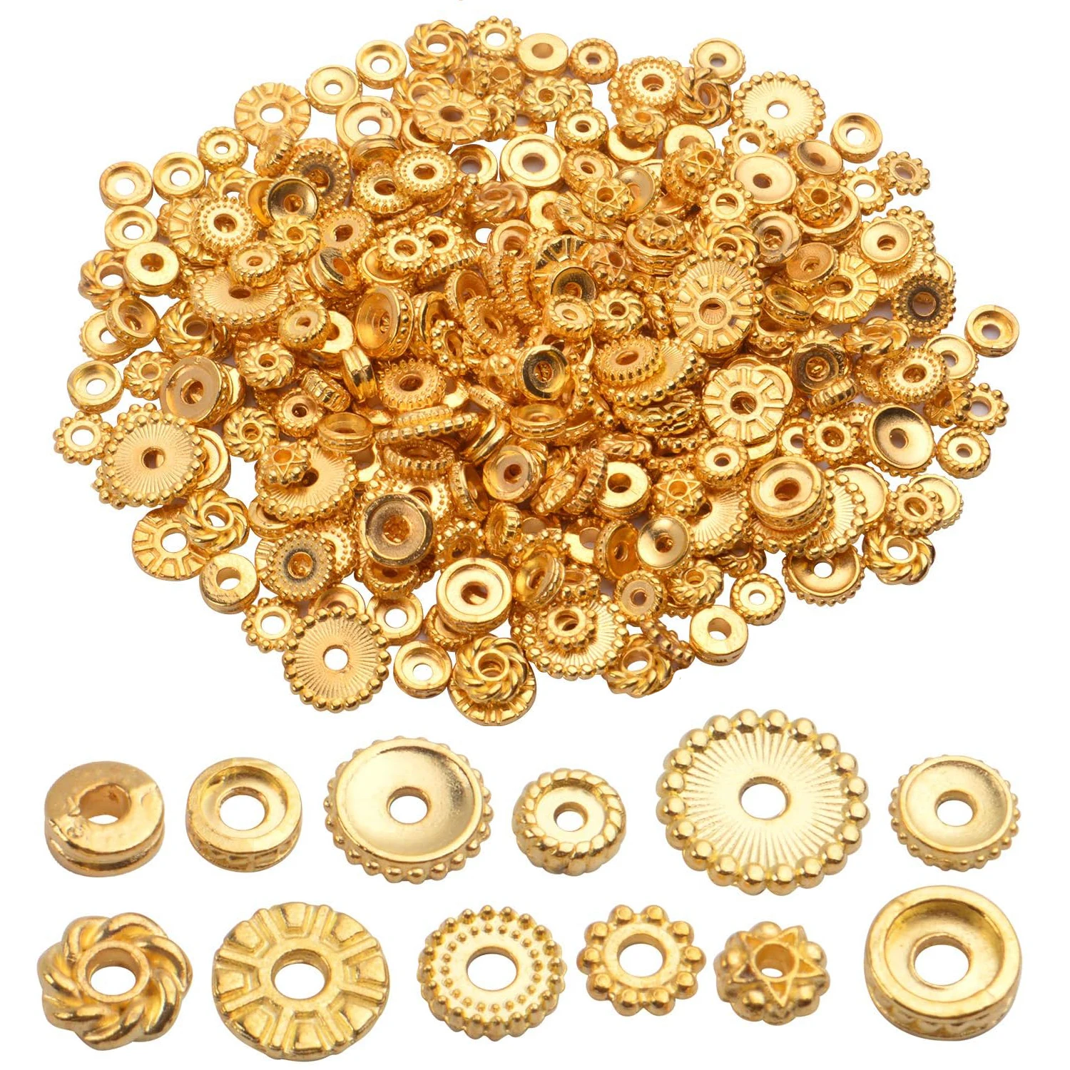 

100 грамм (около 170-300 шт.) разделительных бусин для украшений, бусины-разделители из сплава для изготовления браслетов и ожерелий своими руками