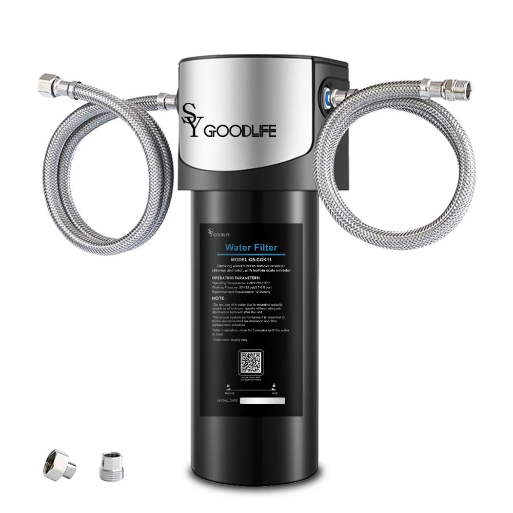 

SY-Q511 inches 4-in-1Under Sink Water Filter System-0.01Micron removes Lead ,chlorine,bad taste&odor