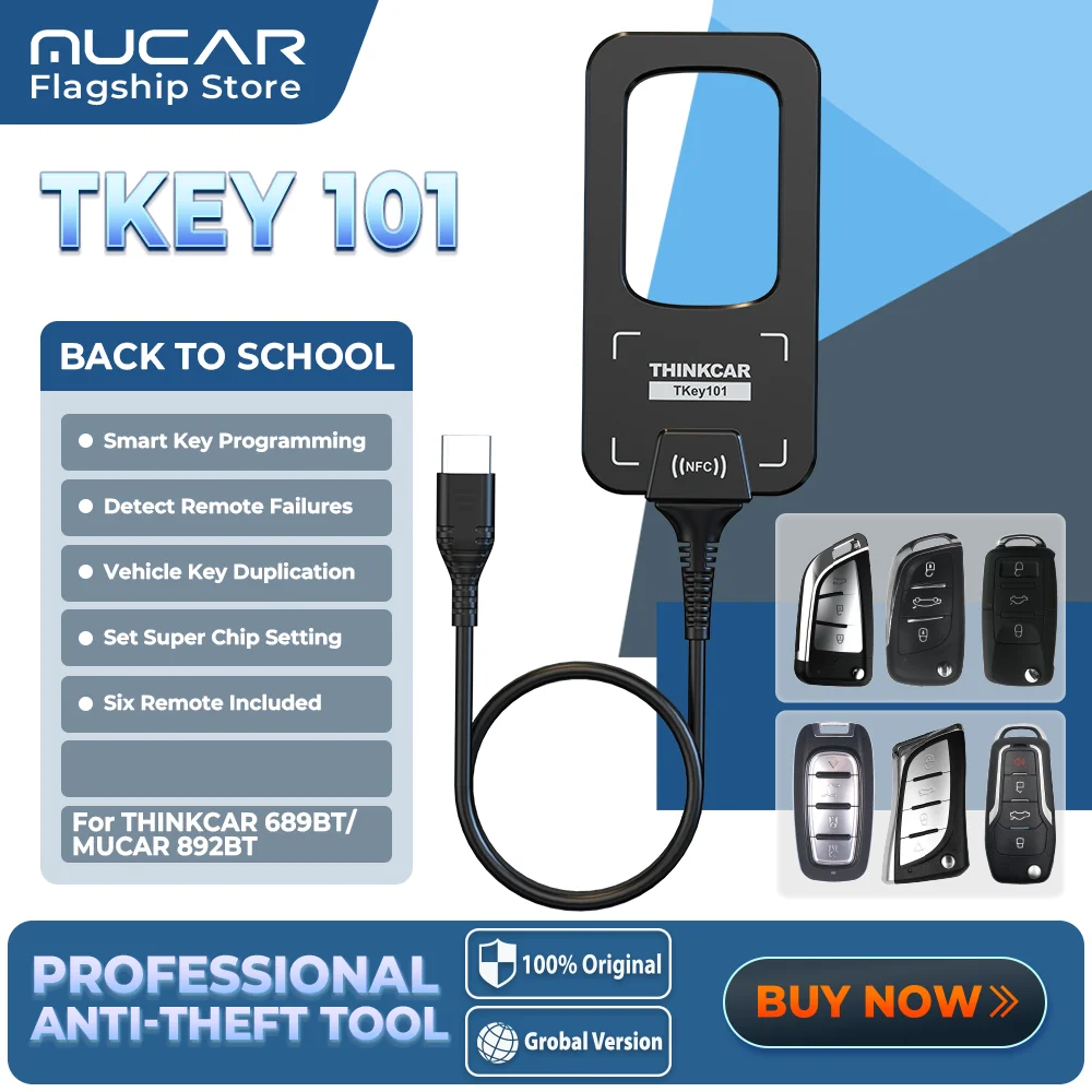 THINKCAR TKEY 101 Universal Car Key Programmer Equipment with 6 Unit Remote Keys Supports Anti-Theft Systems For THINKCAR 689BT