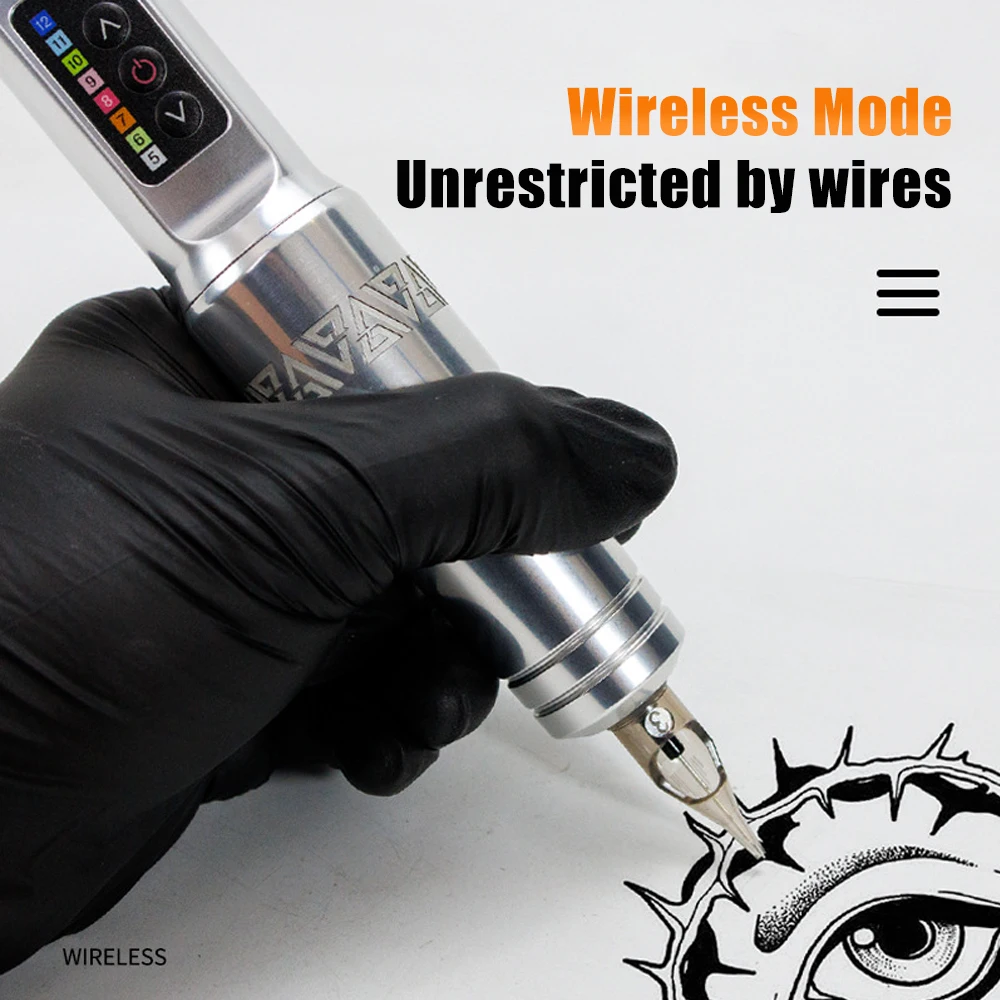 전문 문신가와 초보자를 위한 새로운 무선 문신 기계 1400mAh 배터리 로터리 카트리지 문신 펜 문신 총