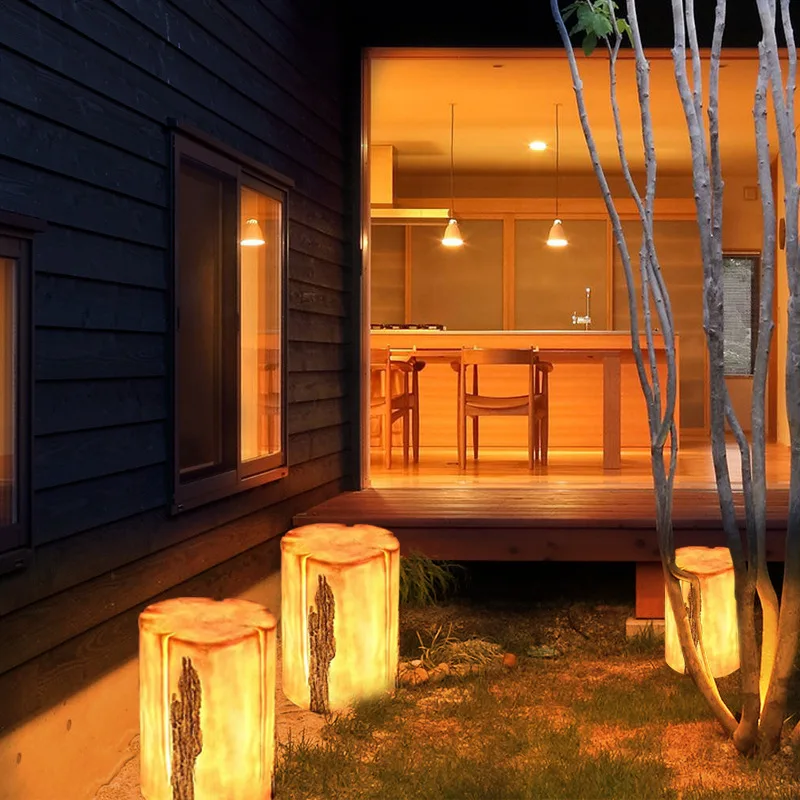 

Outdoor luminous stump light stump light led wood grain simulation park decorative light courtyard scenic area lighting lawn