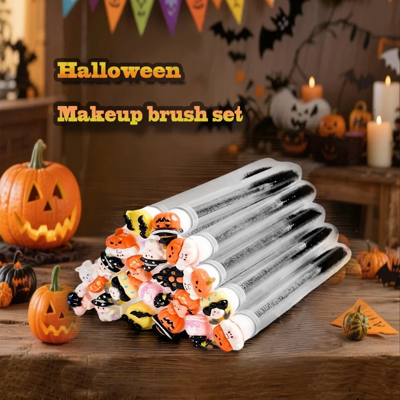 10 pièces brosse à cils réutilisable professionnel Halloween Tube Mascara baguette-effrayant avec Tube baguettes à cils brosse à sourcils remplaçable