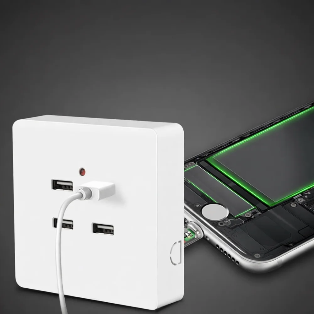 Efficient USB Outlet Panel Electrical Power Connector Converter For Home Surface Flush Mount Device Charging Accessory