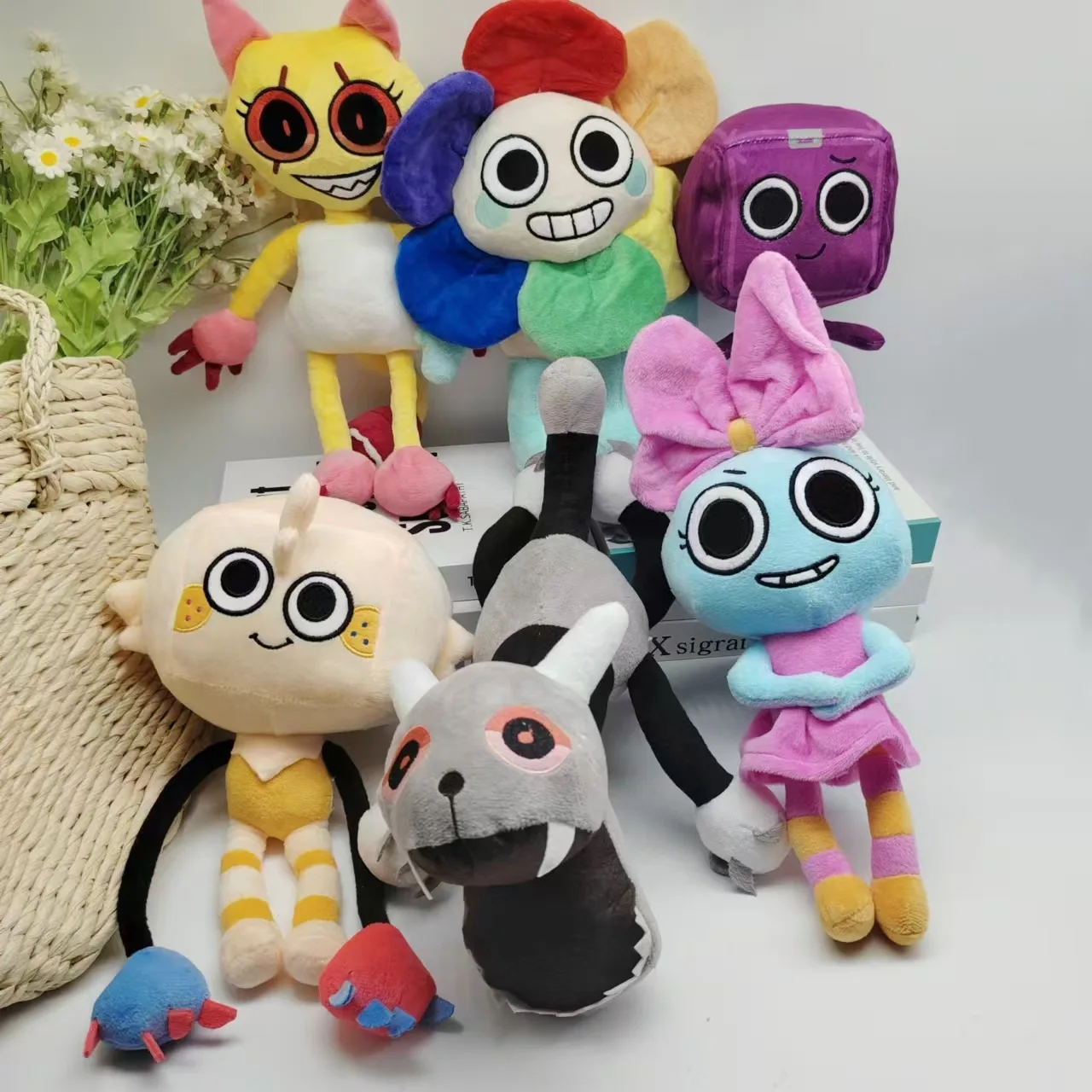 

6PCS Dandy's World Plush Cute Dandy World Scrap Stuffed Horror Game Goob Pebble Plushie Soft Pillow Doll Children Gifts Doll