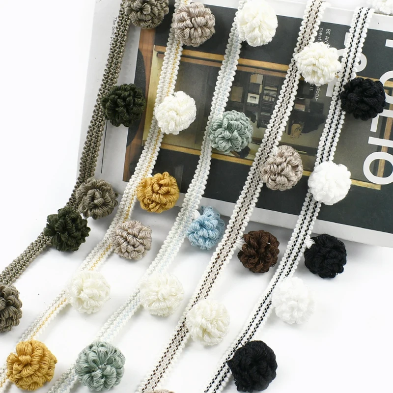 Cinta de borlas de 1-4 metros con flecos de colores para decoración de cortinas, sombreros, mochilas, cinturones y accesorios de costura DIY