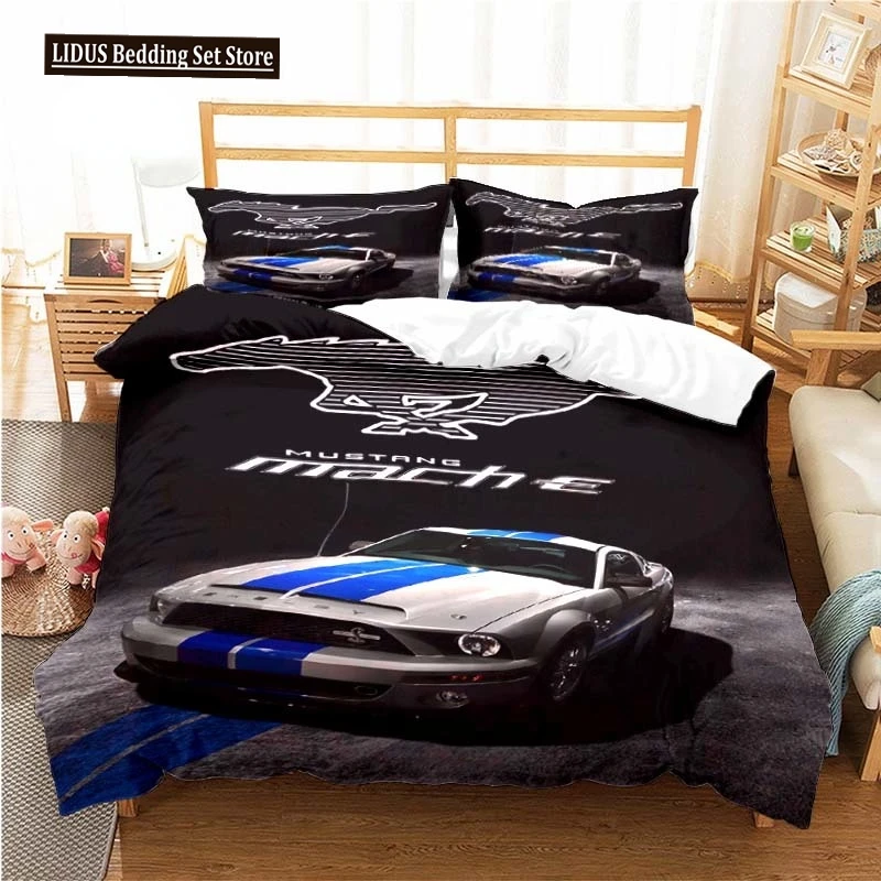 

Mustang Car Pattern Duvet Cover Set Bedding For Aldult Boys Bed Set Game Quilt Cover Comforter Cover Bedding Set