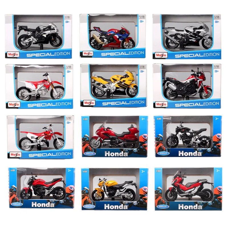 Maisto 1/18 Honda CRF450R CBR1000rr Africa Twin Gold Wing NC750S Hornet CB1000R Fireblade Motorcycle Model Toy Bike Toy Model