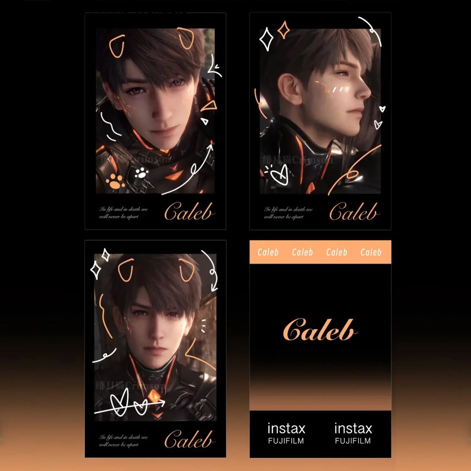 

Fashion Birthday Gift Love and Deepspace Caleb Polaroid Small Card Cosplay Game Anime Suit Postcard Collection New