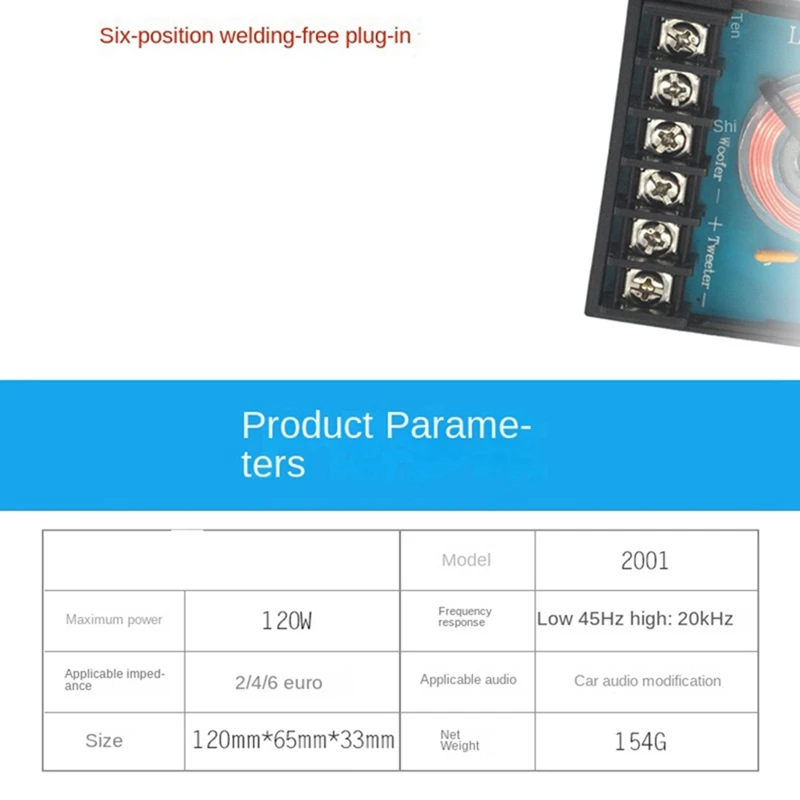 Divisor de frecuencia de coche, placa de circuito de filtro de Audio Hifi, filtro divisor de frecuencia de graves agudos, 2 uds.