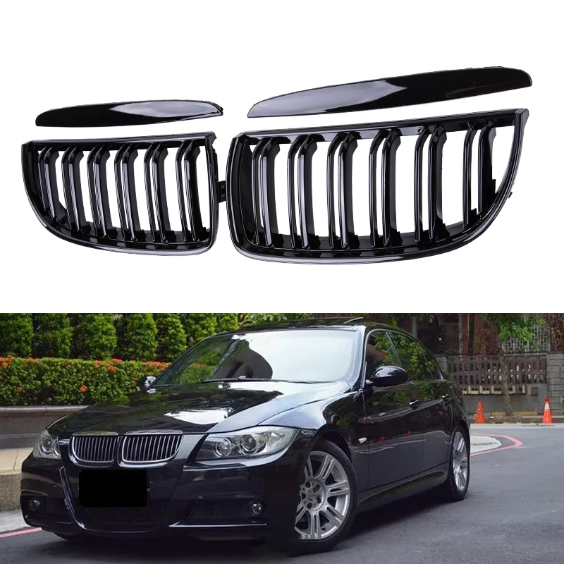 

Gloss Black Car Front Bumper Grilles For BMW E90 E91 3 Series 323I 328I 335I 330I 325I 05-08 ABS Grille Racing Grill Accessories