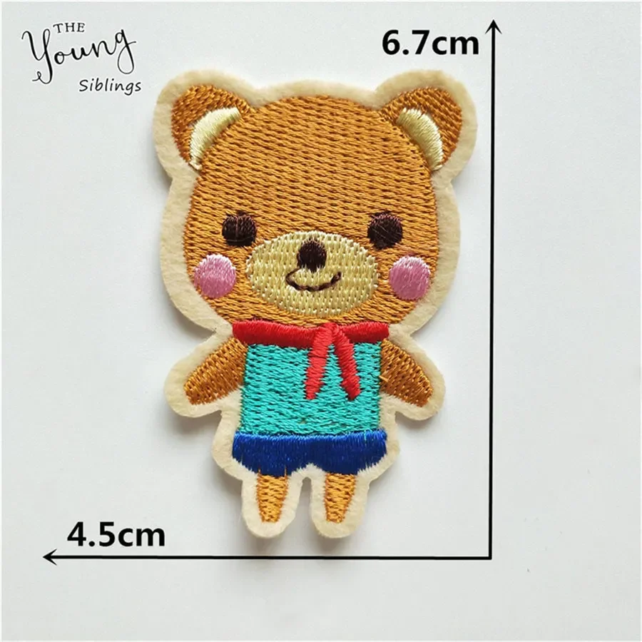 Hot sale Cartoon bear Embroidery Patch Clothes Stickers DIY Cute panda Iron On Patches For Clothing Badges Applique Accessoires