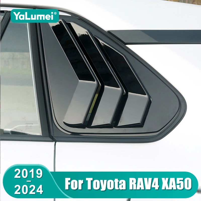 

Car Rear Side Window Louvers Shutters Blinds Cover Trim For Toyota RAV4 XA50 2019 2020 2021 2022 2023 2024 Hybrid Accessories