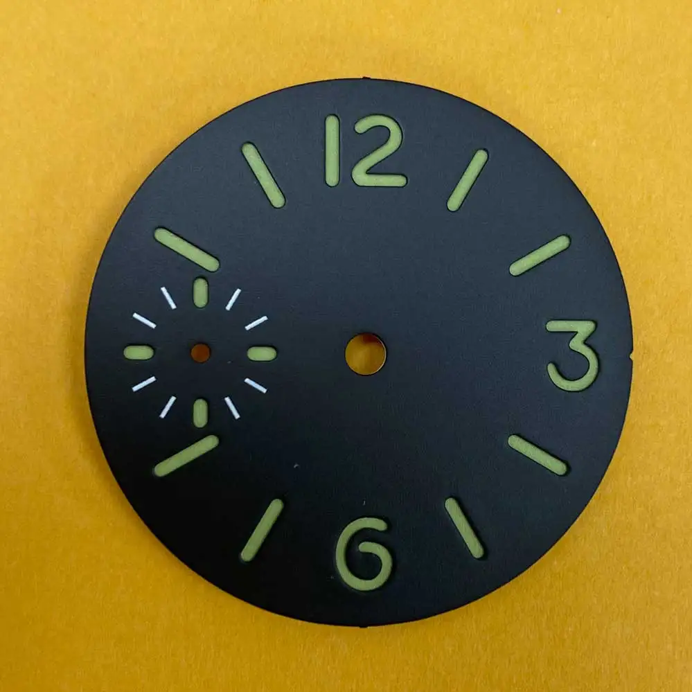 Циферблат для часов 34,3 мм, зеленая светящаяся циферблат для часов ETA6497/ ST3600, движущиеся часы, модификация, аксессуары, запасные части