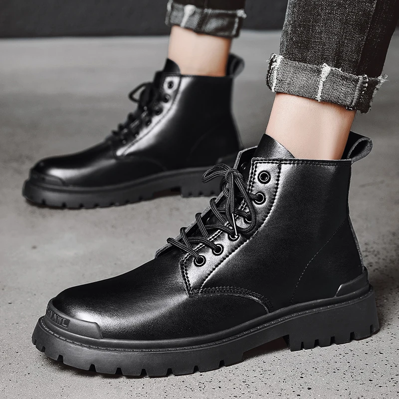 Couple Winter Fleece Lined Warm Cotton Boots Fashion Versatile High‑top Snow Boots Retro Men Women Outdoor Casual Work Boots