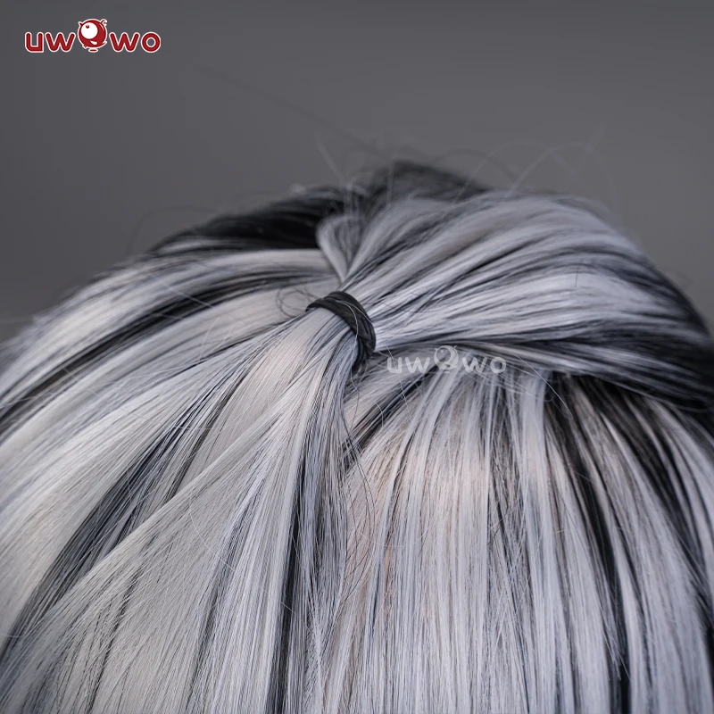 UWOWO Monster High Cosplay Frankie Stein 1 Cosplay Wig Black Silver 90CM Long Hair Heat Resistant