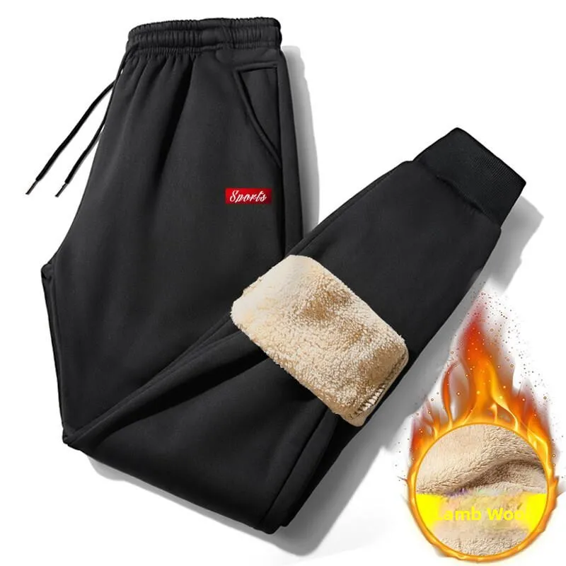 

Мужские повседневные брюки Thiened на подкладке, теплые бархатные брюки с ягненком, свободный крой, осенне-зимние брюки для отдыха, прямые брюки из полиэфирного волокна