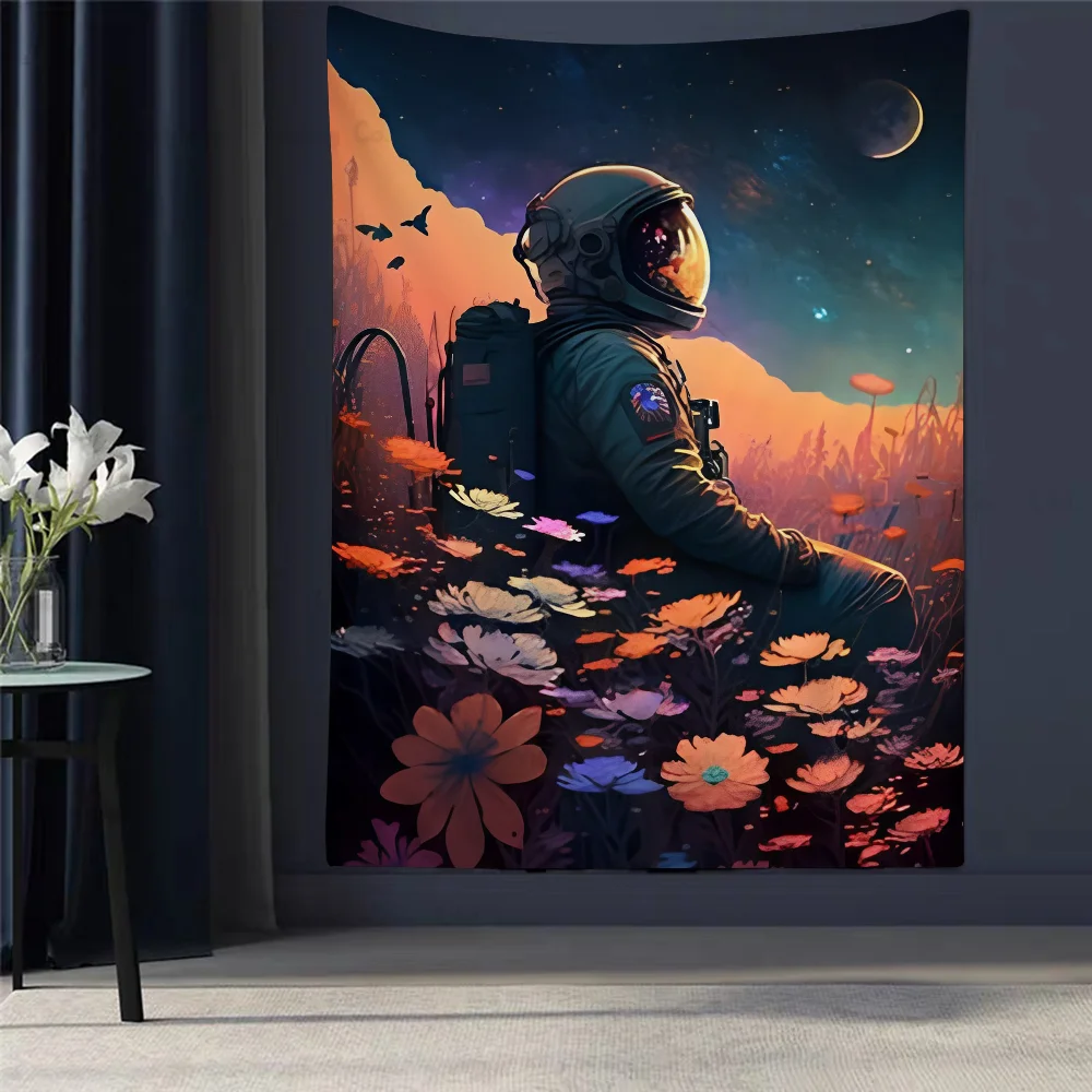 

Japanese Fantasy Space Astronaut DIY Wall Tapestry Art Science Fiction Room Home Decor Wall Art Decor