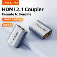 CABLETIME 8K HDMI Extender Female to Female Extension  Audio Adapter for PS5 Roku Stick Monitor HD 2.1 Connector 8K